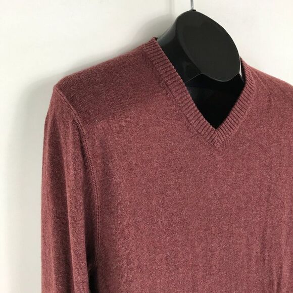 Eddie Bauer V-Neck Pullover Sweater Men's Medium Cotton Merino Wool Blend Winter - Picture 5 of 11